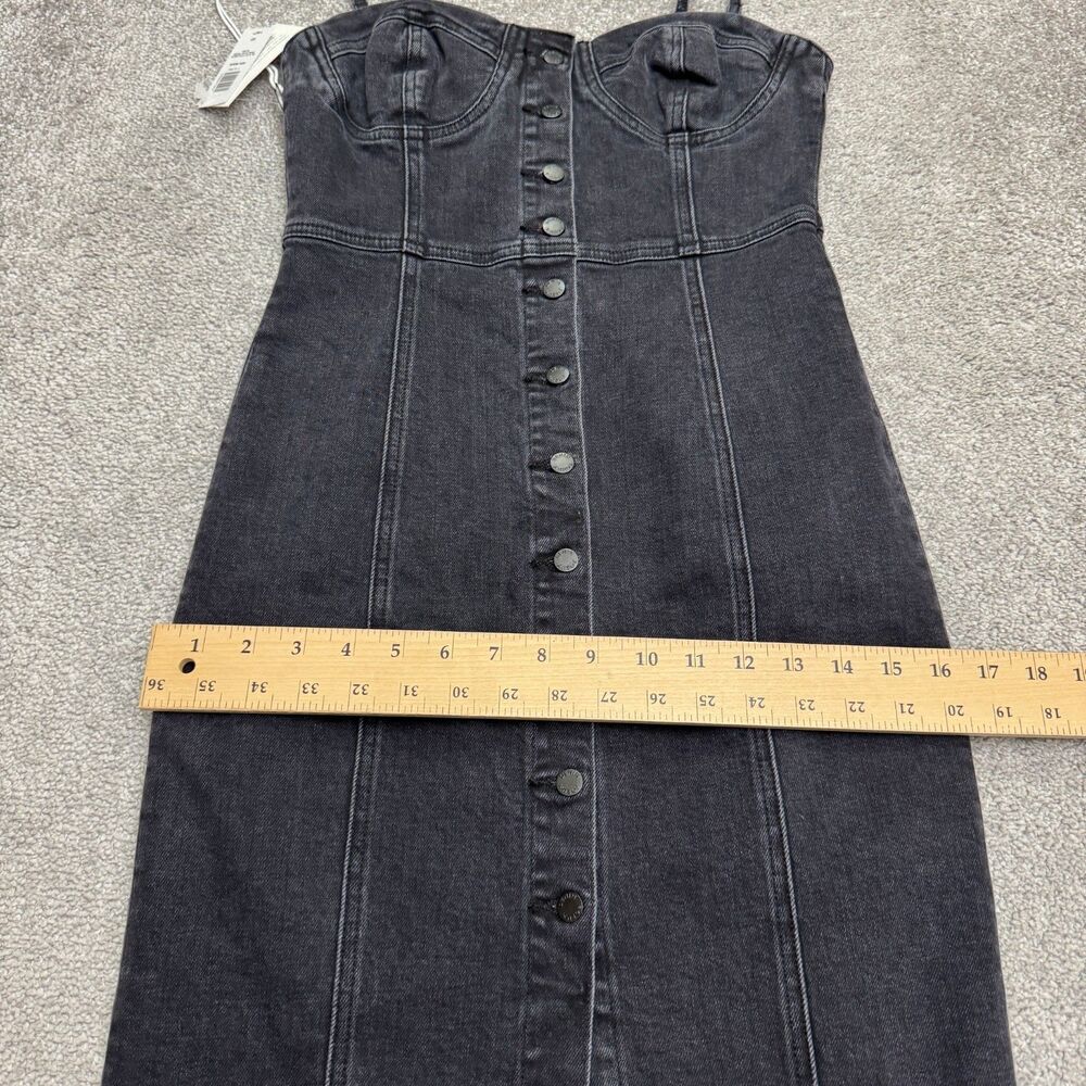 Denim Forum Aritzia Eyeliner Traceur Yeux Noir Midi Dress Womens Small Black NWT - Picture 15 of 16